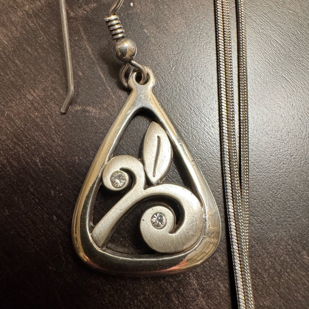 Brighton Silver-Tone Leaf Swirl Necklace & Earring Set - Silver - Picture 4 of 6